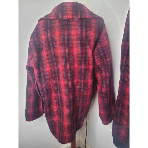 VTG Woolrich Wool Hunting Suit Buffalo Plaid Red Mackinaw Jacket 44L Pants 38 - Picture 6 of 12